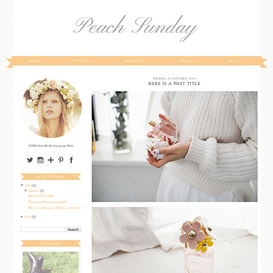 Blogger Template: Peach Sunday