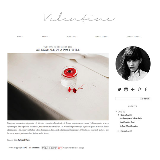 Blogger Template: Valentine