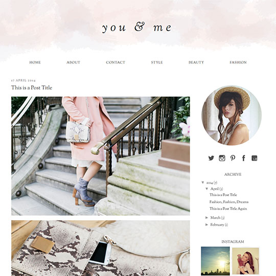 Blogger Template: you & me