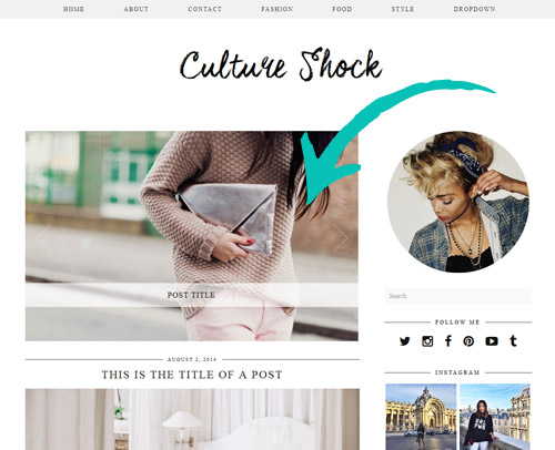 Culture Shock WordPress Theme with Slider