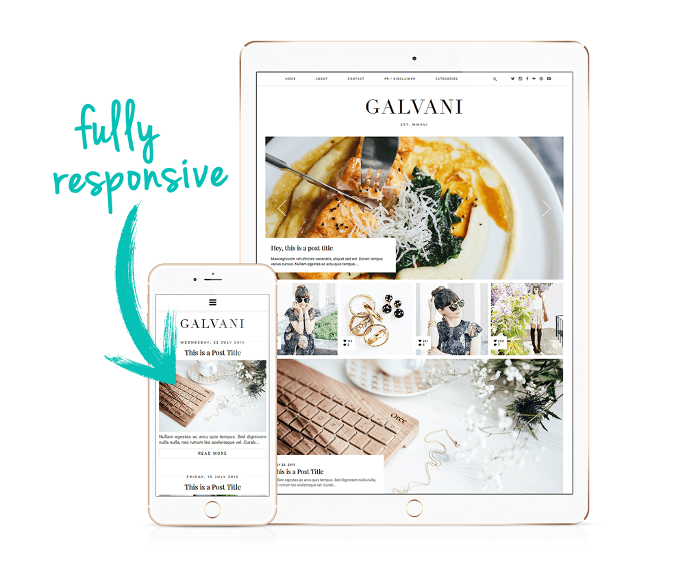 Grid layout blog theme