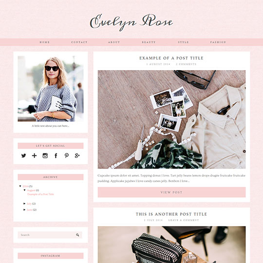 responsive Blogger Template: Evelyn Rose