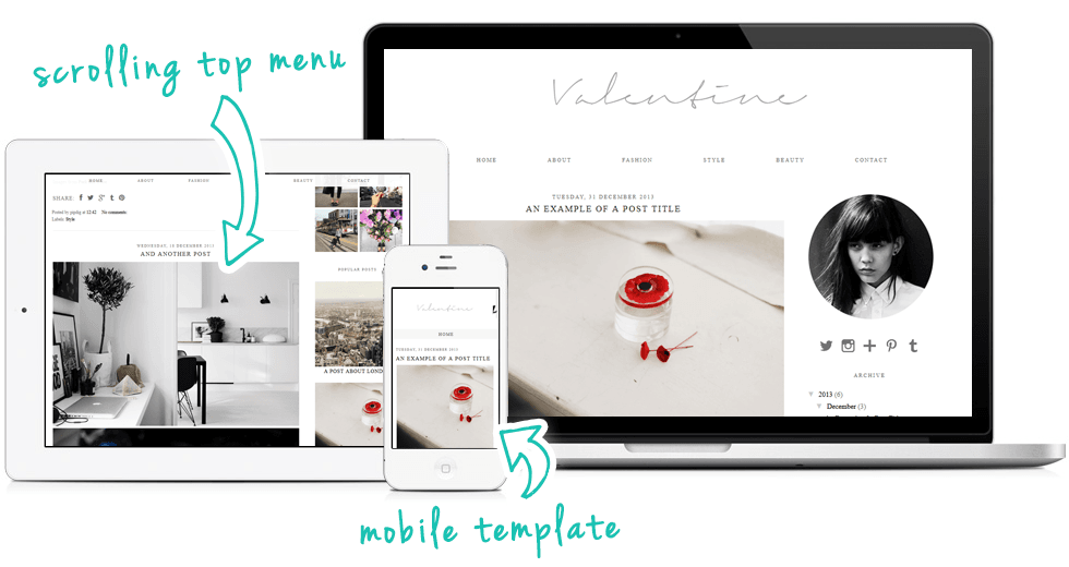 minimal white blogger template
