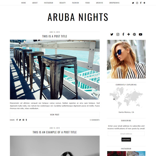 WordPress Theme: Aruba Nights