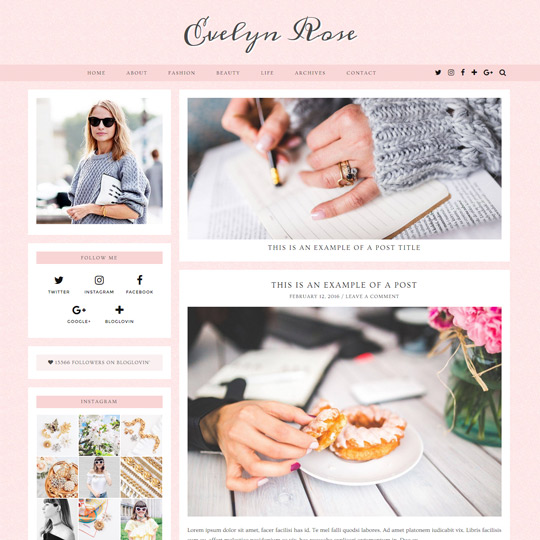 WordPress Theme: Evelyn Rose