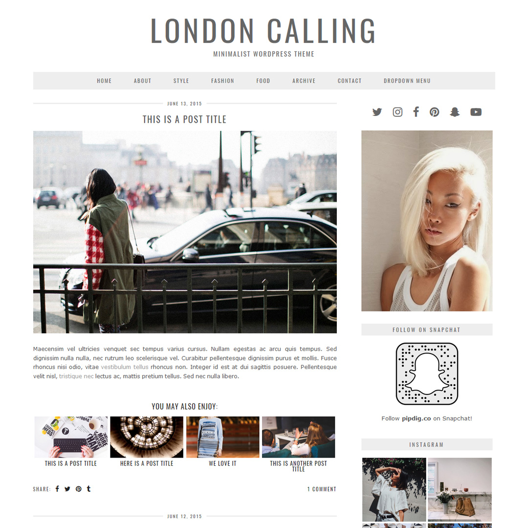 Responsive WordPress Theme: London Calling